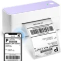 Phomemo 245-BT Bluetooth thermal label printer, white and purple wireless machine. - White Purple