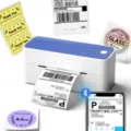 Bluetooth thermal label printer for shipping, wireless barcode sticker maker for small business. - Bluetooth Version 241-BT White & Blue (Includes 10 Sheets of 4*6 Shipping Labels)