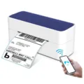 Thermal shipping label printer, wireless bluetooth barcode printer for express delivery. - White Blue