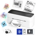 Bluetooth thermal label printer, wireless portable shipping sticker maker for mobile and pc. - PM-241-BT Bluetooth Edition / Black and White