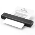 Portable A4 thermal printer, mini mobile printer variant in black, compact design for office. - A4 Version-210mm / Black