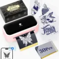 Phomemo mini wireless thermal tattoo printer with transfer paper and phone app connection. - Default with 30 Sheets of Consumables / Pink