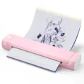 Pink portable A4 thermal printer, compact wireless tattoo printer for office and study use. - Tattoo Version - 210mm / White Pink
