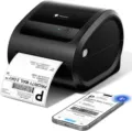 Phomemo Thermal Label Printer Bluetooth Wireless Black Shipping Barcode Maker for Small Business - Bluetooth Version D520-BT Black & White (with 30 Sheets 4x6 Labels)