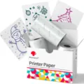 Phomemo 50mm 53mm thermal printer paper rolls, multi-pack sticker paper for M02 series. - Rose, Blue & Green Text on Transparent - 50mm*3.5m