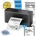 Phomemo wireless bluetooth thermal label printer in black color, high-speed mini sticker maker. - PM-241-BT Bluetooth Edition / Black