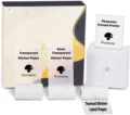 Phomemo M02 portable mini Bluetooth thermal printer set with transparent sticker label papers. - Gift Box with Assorted Consumables / White