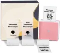 Phomemo M02 portable mini bluetooth thermal printer bundle with sticker paper rolls. - Gift Box with Assorted Consumables / Pink