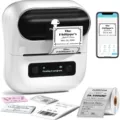 Phomemo M421 portable Bluetooth label printer in white, compact thermal printer for mobile. - M220 English Edition (Includes 1 Roll) / White