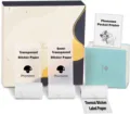 Phomemo M02 portable thermal pocket printer bundle with transparent sticker paper rolls. - Gift Box with Assorted Consumables / Green