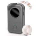 Portable thermal label printer in grey color variant, compact mini bluetooth device. - D30 English Edition / Includes 1 Roll of Print Paper / Gray
