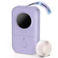 Phomemo portable thermal label printer, purple mini Bluetooth label maker with tape. - D30 English Edition / Includes 1 Roll of Print Paper / Purple