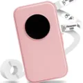 Pink mini label printer with label tape rolls, portable bluetooth label maker for home use. - D35 English Edition / Pink