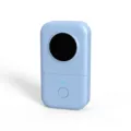 Portable mini thermal label printer with blue compact design and wireless Bluetooth connection. - D30 English Edition / Includes 1 Roll of Print Paper / Blue