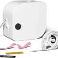 Portable Bluetooth thermal label printer, mini wireless label maker for home and office use. - P12 Battery Edition / Includes 1 Roll of Print Paper / White
