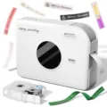 Portable mini thermal label printer with Bluetooth wireless handheld label maker device. - A30 English Edition / Includes 1 Roll of Ribbon / Pearl White