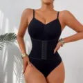 Body gainant avec entraîneur de taille et fermeture à crochets en couleur noire classique. - S / Noir