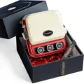 Compact retro label maker with red and white design in a luxury gift box, perfect for home use. - P15 English Edition / Retro Copper