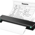 Portable thermal printer for A4 paper office document printing wireless mini printer black device. - Letter Version - 216mm / Black