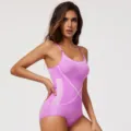 Plus size seamless body shaper for women, high stretch purple camisole shapewear. - Purple