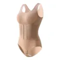 Body shaper beige senza cuciture da donna tuta modellante pancia piatta corsetto dimagrante - Taglia S / Albicocca