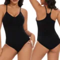 Body modellante nero senza cuciture, controllo pancia e effetto push-up per donna. - Taglia S / Nero