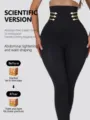 Pantalon de yoga gainant taille haute femme ventre plat fitness legging de sport. - S / Noir