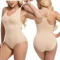 Body modellante senza cuciture da donna, tessuto elasticizzato traspirante per vita sottile. - Taglia S / Colore pelle