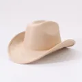 Beige Wildleder Cowboyhut, vintage Krempe Western Reithut, stilvoller Wollfilz Hut. - Verstellbar / Beige
