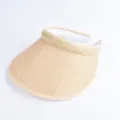 Summer straw sun visor empty top beach hat breathable UV protection casual outdoor cap - Adult / Creamy Yellow