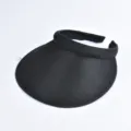 Black empty top sun visor, summer anti-UV large brim beach cycling hat for men and women. - Adult / Black