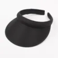 Black summer sun visor hat, breathable woven empty top cap for outdoor UV protection. - Kids / Black
