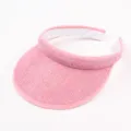 Pink empty top sun visor summer outdoor UV protection wide brim hat breathable casual cap - Kids / Pink