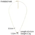 Detailed view of a gold heart necklace with length and weight measurements - Green-Purple Color Block (FX4806D1W8)