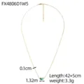 Detailed view of a gold heart pendant necklace showing size, length, and weight specs - Emerald-Sea Blue Color Block (FX4806D1W5)