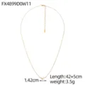 Simple gold-plated titanium steel chain necklace with pearl pendant and 42+5cm length - Mixed Marquise Zirconia Style(FX4899D0W11)