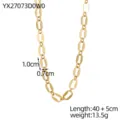 Primo piano dettagliato della collana a catena dorata con dimensioni delle maglie e peso - Stile combinazione di maglie ad anello geometriche classiche (YX27073D0W0) / Oro