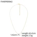 Detail view of gold necklace with marquise zircon, showing size and weight info. - Purple Marquise Zirconia Style(FX4899D0W2)