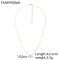Detailed view of a minimalist titanium steel necklace featuring a marquise zircon pendant - Light Purple Marquise Zirconia Style(FX4899D0W6)