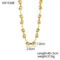 Dettaglio tecnico della collana a catena dorata con dimensioni, peso e lunghezza - Stile alternato maglie a onda a S e sfere (HX1536B) / Oro
