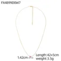 Detailed view of marquise zircon titanium steel necklace with size specifications - Pink Marquise Zirconia Style(FX4899D0W7)