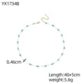 Detailed view of Bohemian necklace with turquoise beads and gold spacer beads - Turquoise Bead Style (YX1734B)