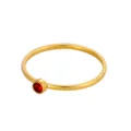 Elegant minimalist gold-plated ring featuring a vibrant red round-cut birthstone gem - Size 5 / Rose Gold*Red