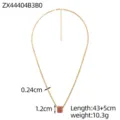 Elegante minimalistische gouden titanium stalen ketting met roze stenen vat hanger - Verguld met roze strass-steentjes (ZX44404B3B0)
