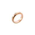 Elegante anello rotante in acciaio al titanio oro rosa con zirconi incastonati - Taglia 7 / Stile Rotante con Strass Equidistanti (HXB42251) / Oro rosa