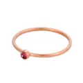 Minimalist rose gold ring featuring a delicate round pink birthstone in a bezel setting. - Size 5 / Rose Gold Pink