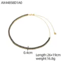 Elegante collana tennis dorata con zirconi neri da 0,4 cm e catena a lunghezza regolabile. - Oro 14k+Zirconia Nera