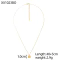 Halskette aus goldenem Titanstahl mit kristallbesetztem Buchstaben O Anhänger Schmuck - 1 Stück / Buchstabe O
