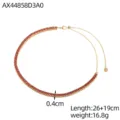 Collana tennis placcata oro con zirconi rossi a fila singola regolabile - Oro 14k+Zirconia Rossa