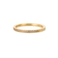 Elegante anillo de eternidad apilable chapado en oro con circonitas rosa champán. - Talla 5 / Bañado en Oro 18K Circonia Amarilla